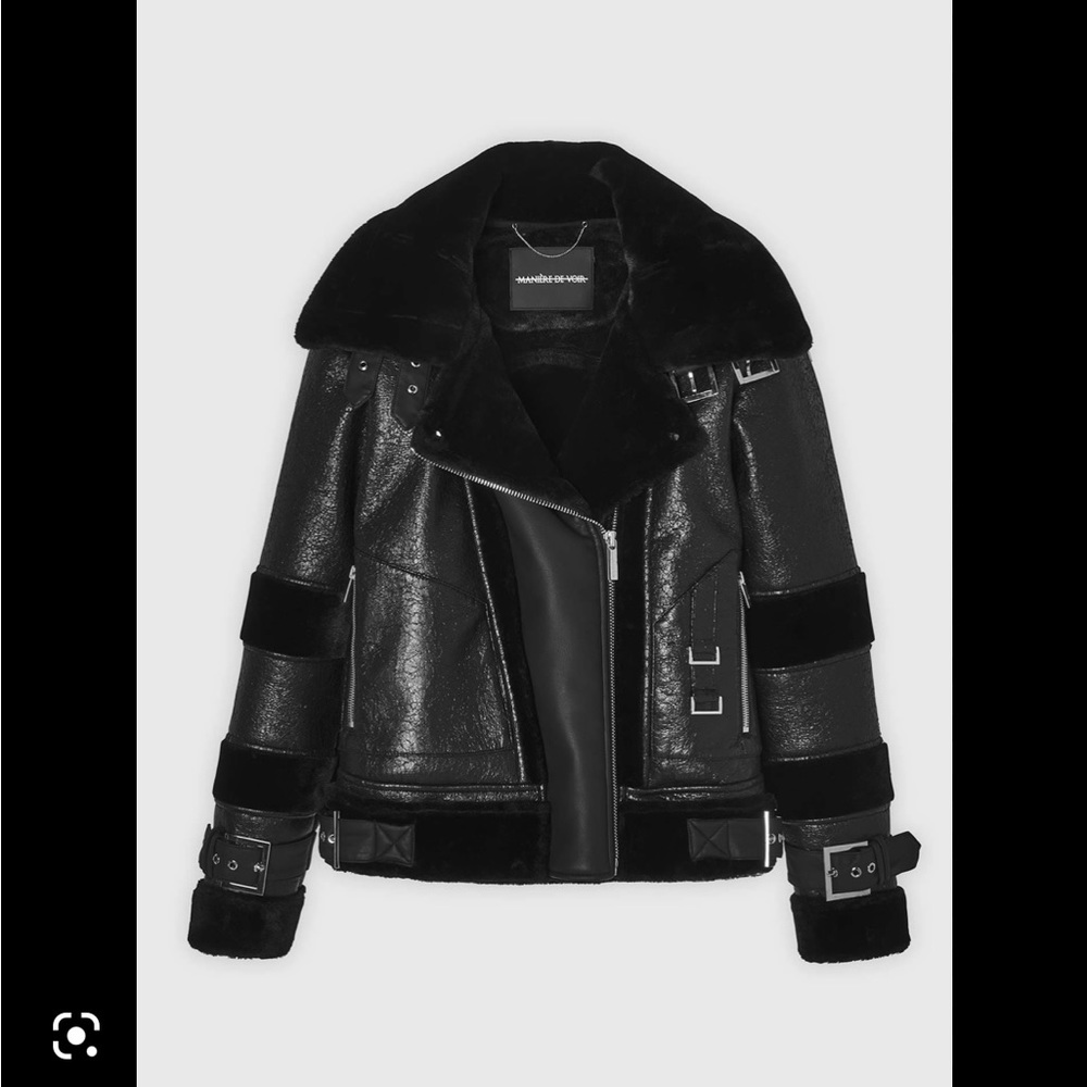 Manière De Voir vegan leather fur jacket MDV - Picture 2 of 4